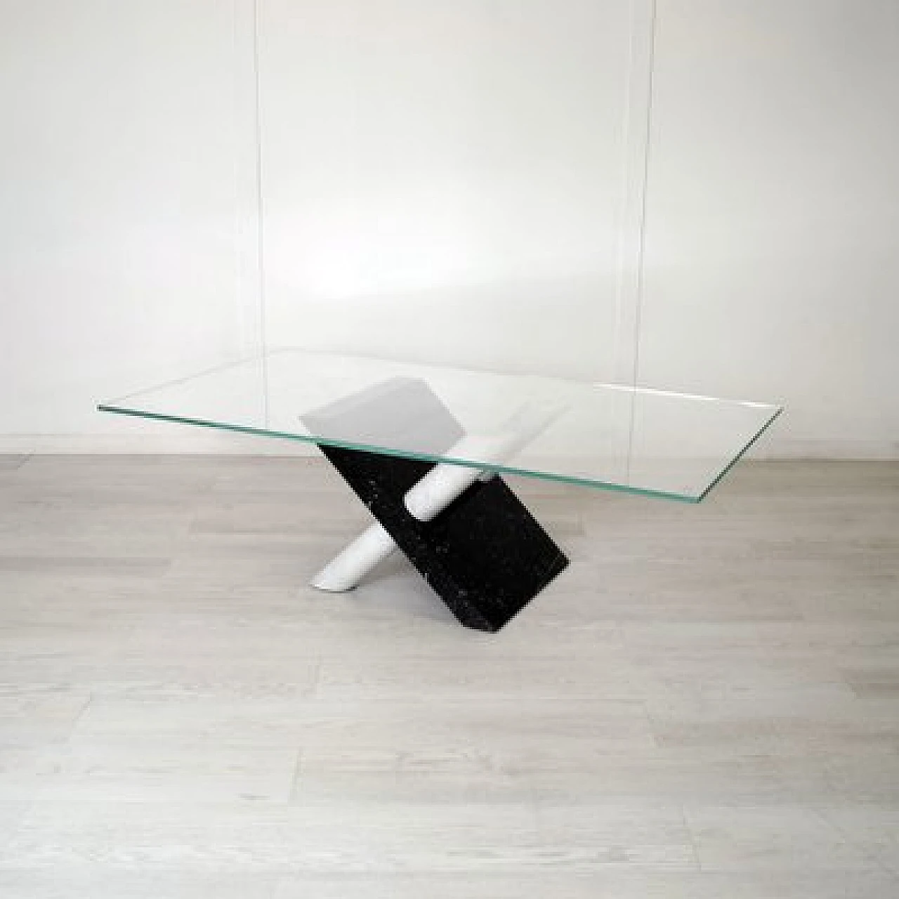 Glass and marble coffee table by Maurizio Cattelan, 1980s 1