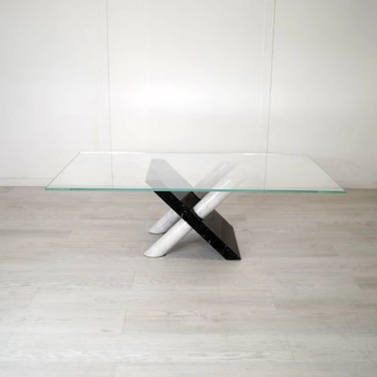 Glass and marble coffee table by Maurizio Cattelan, 1980s 3