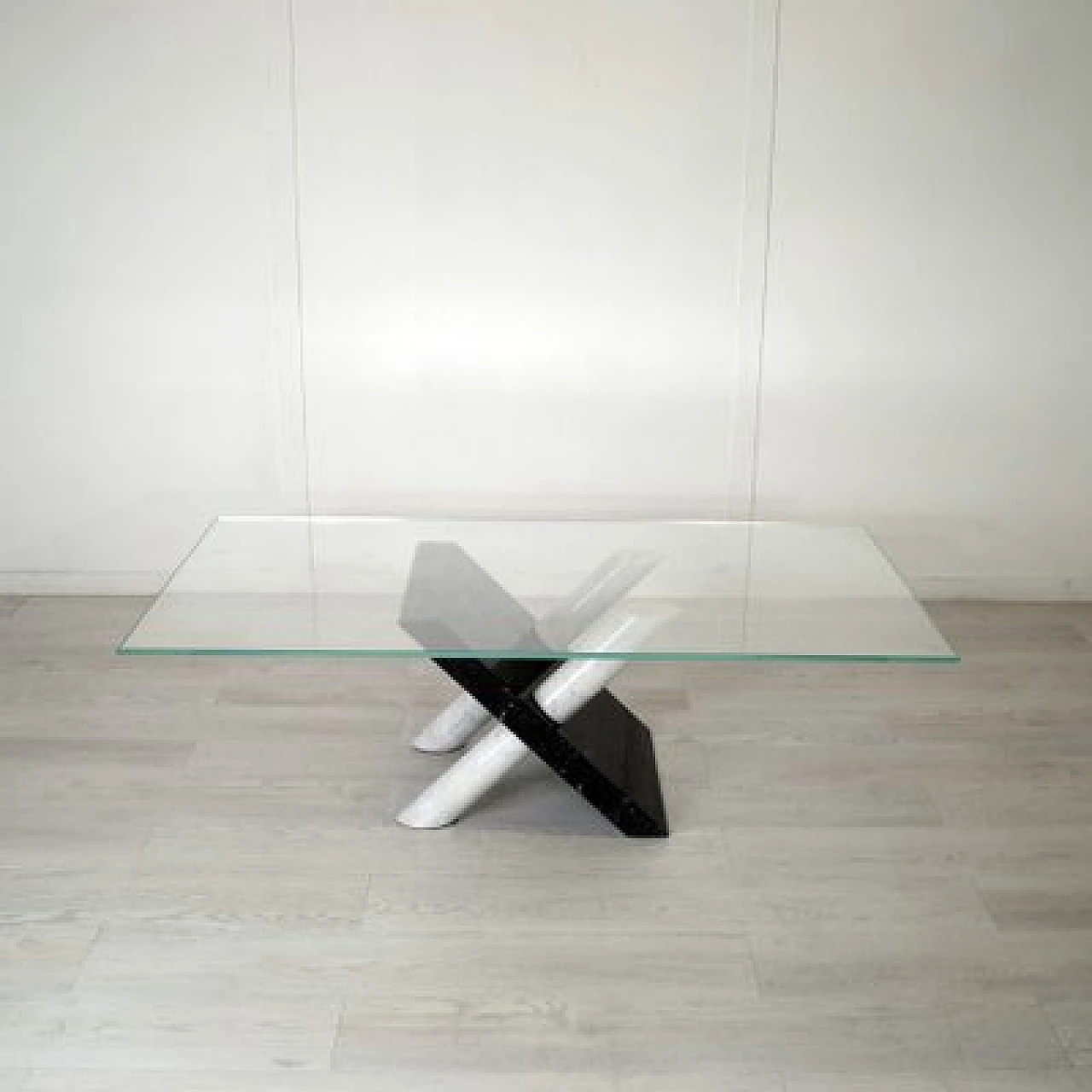 Glass and marble coffee table by Maurizio Cattelan, 1980s 5