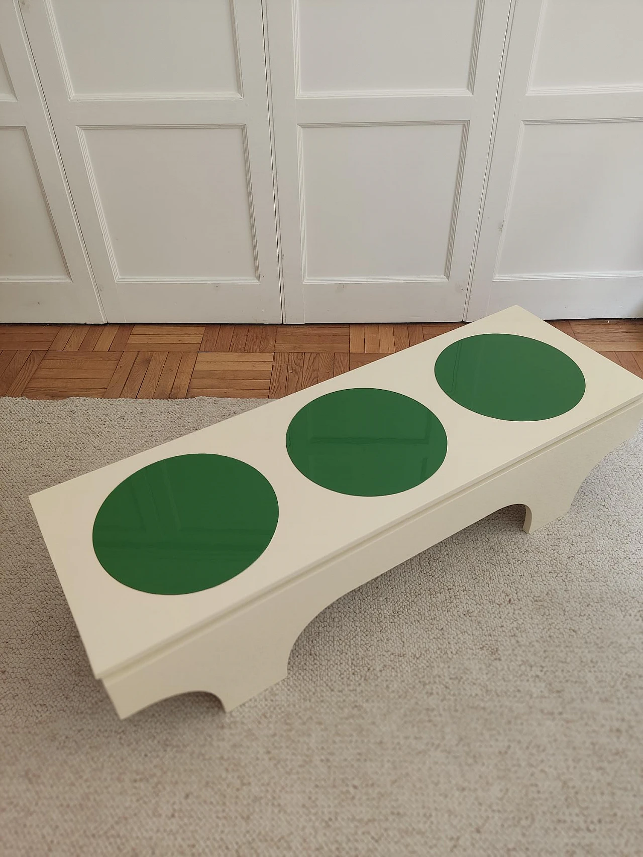 Lacquered coffee table attributed to Emiel Veranneman & Vasarely,1970s 2