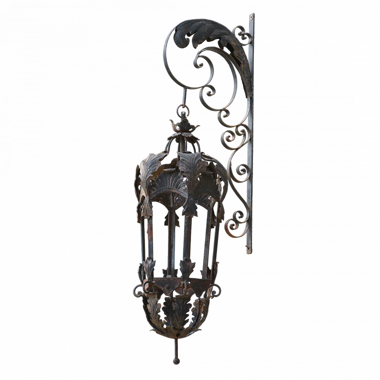 Wrought iron wall lantern, early 20th century 2