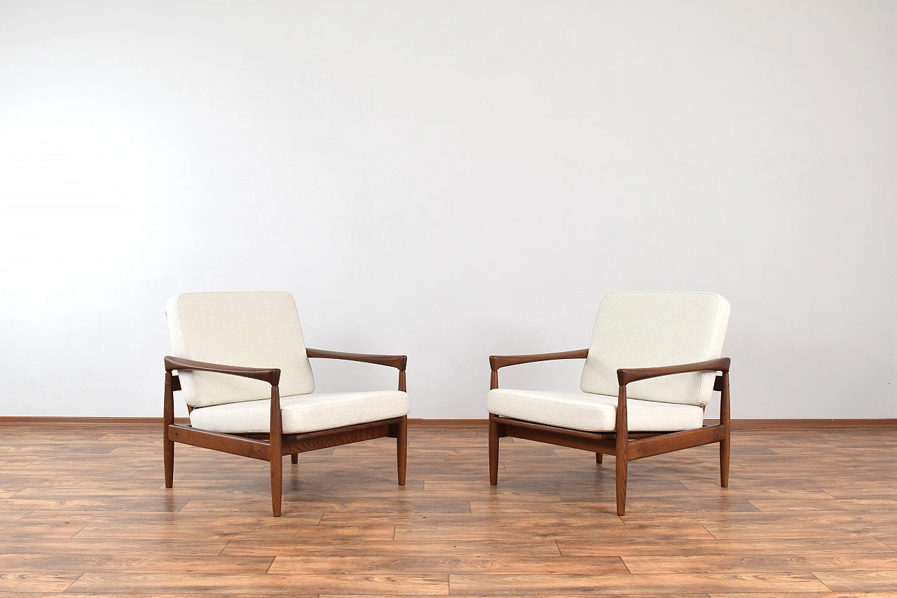 Pair of Kolding oak armchairs by Erik Wørts for Ikea, 1960s 1