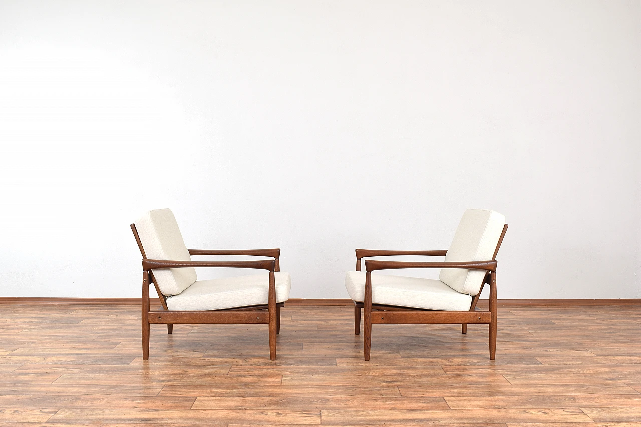 Pair of Kolding oak armchairs by Erik Wørts for Ikea, 1960s 2