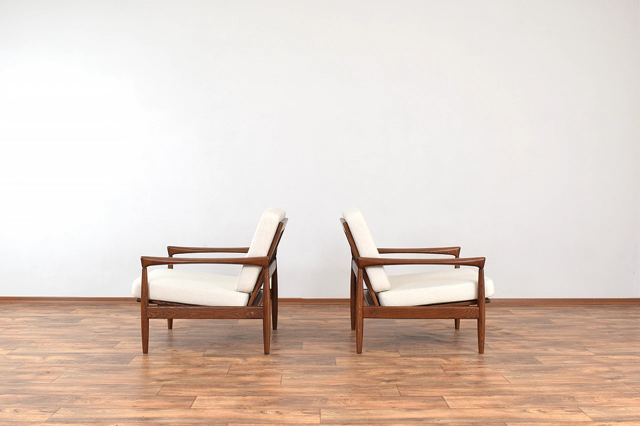 Pair of Kolding oak armchairs by Erik Wørts for Ikea, 1960s 3