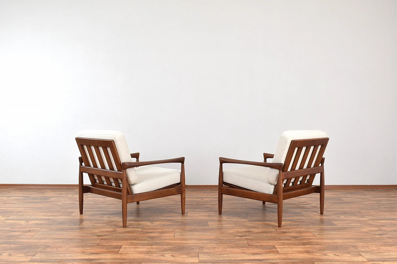 Pair of Kolding oak armchairs by Erik Wørts for Ikea, 1960s 4