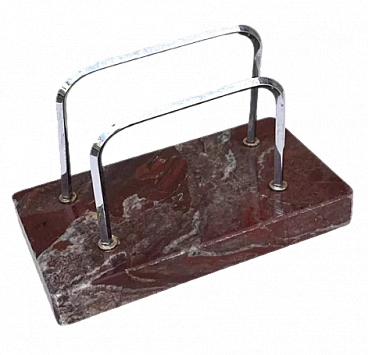 Polish Art Deco marble and steel letter holder, 1930s