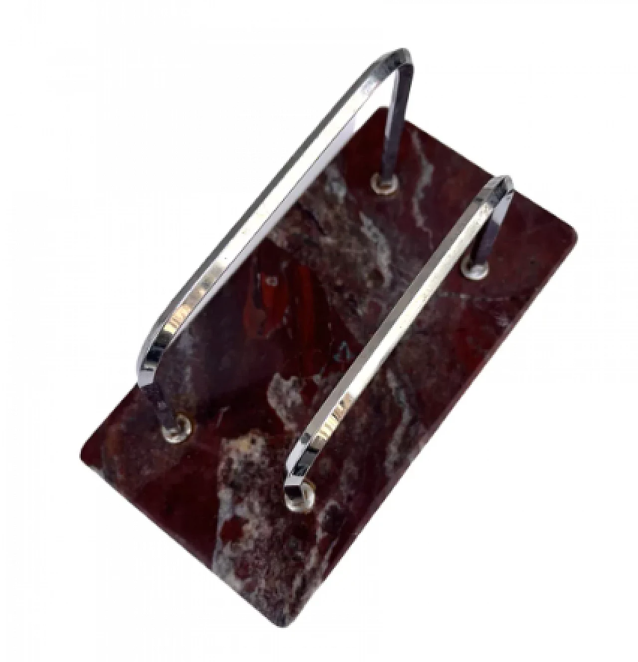 Polish Art Deco marble and steel letter holder, 1930s 9