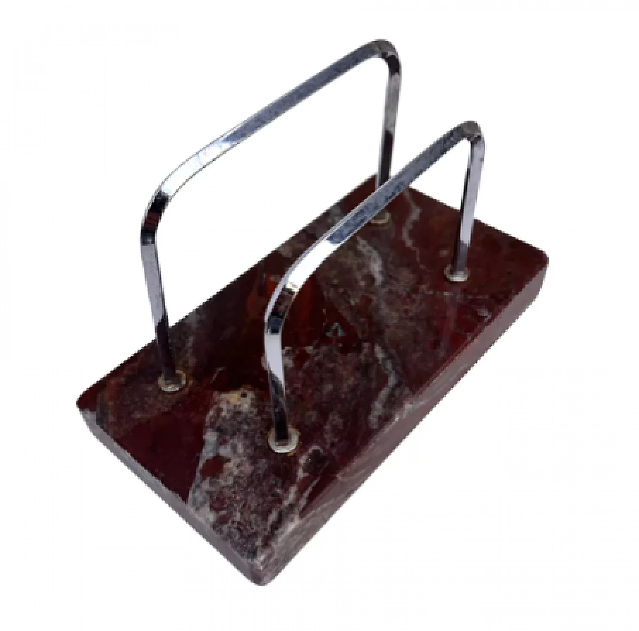 Polish Art Deco marble and steel letter holder, 1930s 10