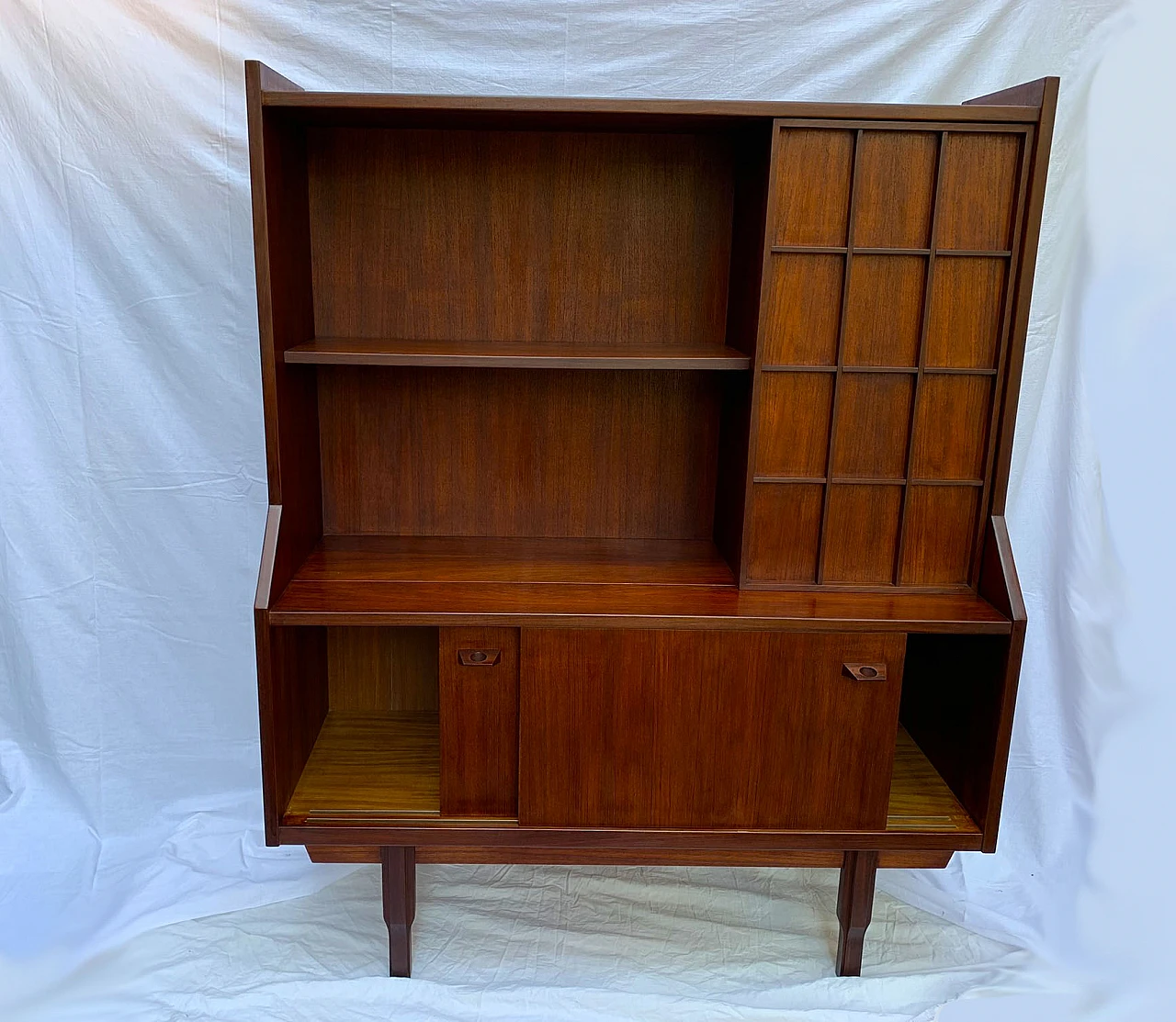 Danish teak sideboard with bar cabinet, 1960s 1