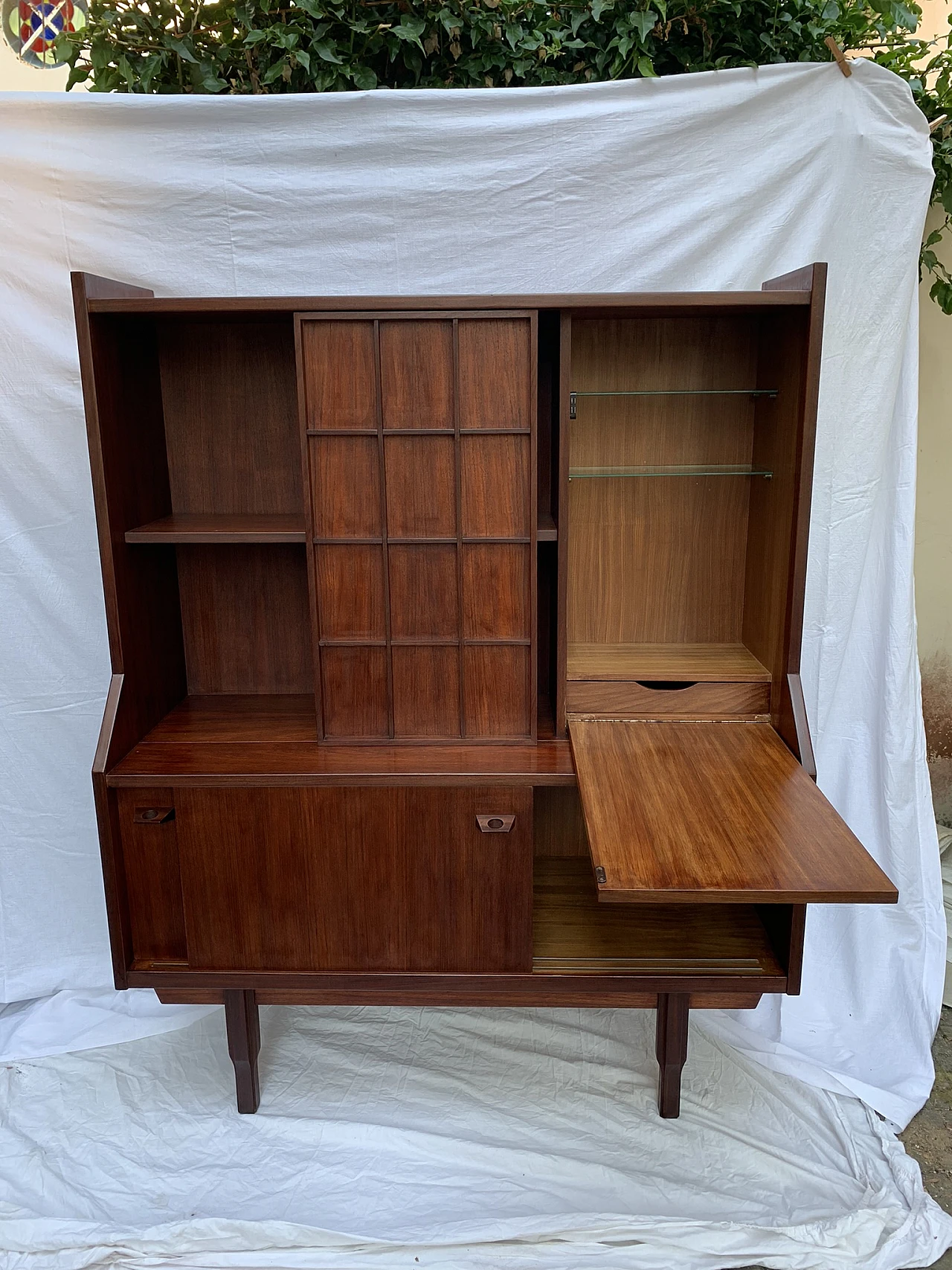 Danish teak sideboard with bar cabinet, 1960s 21