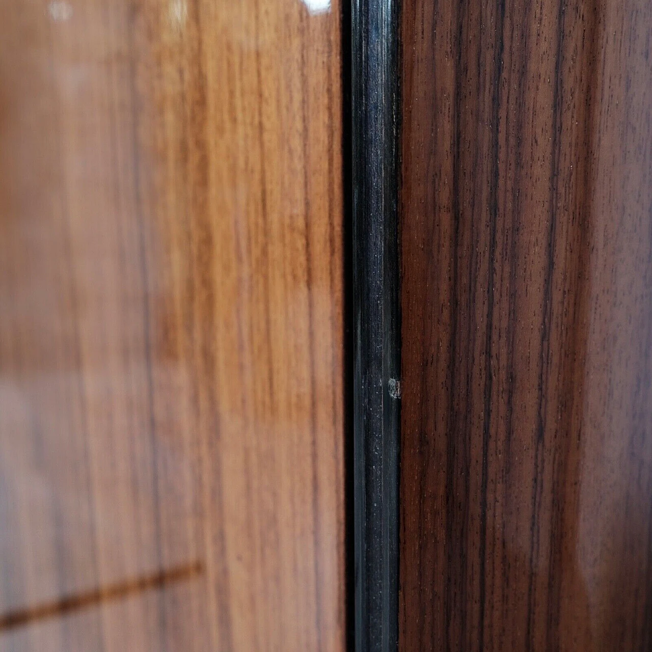 Wood six-door wardrobe with central mirror, 1950s 20