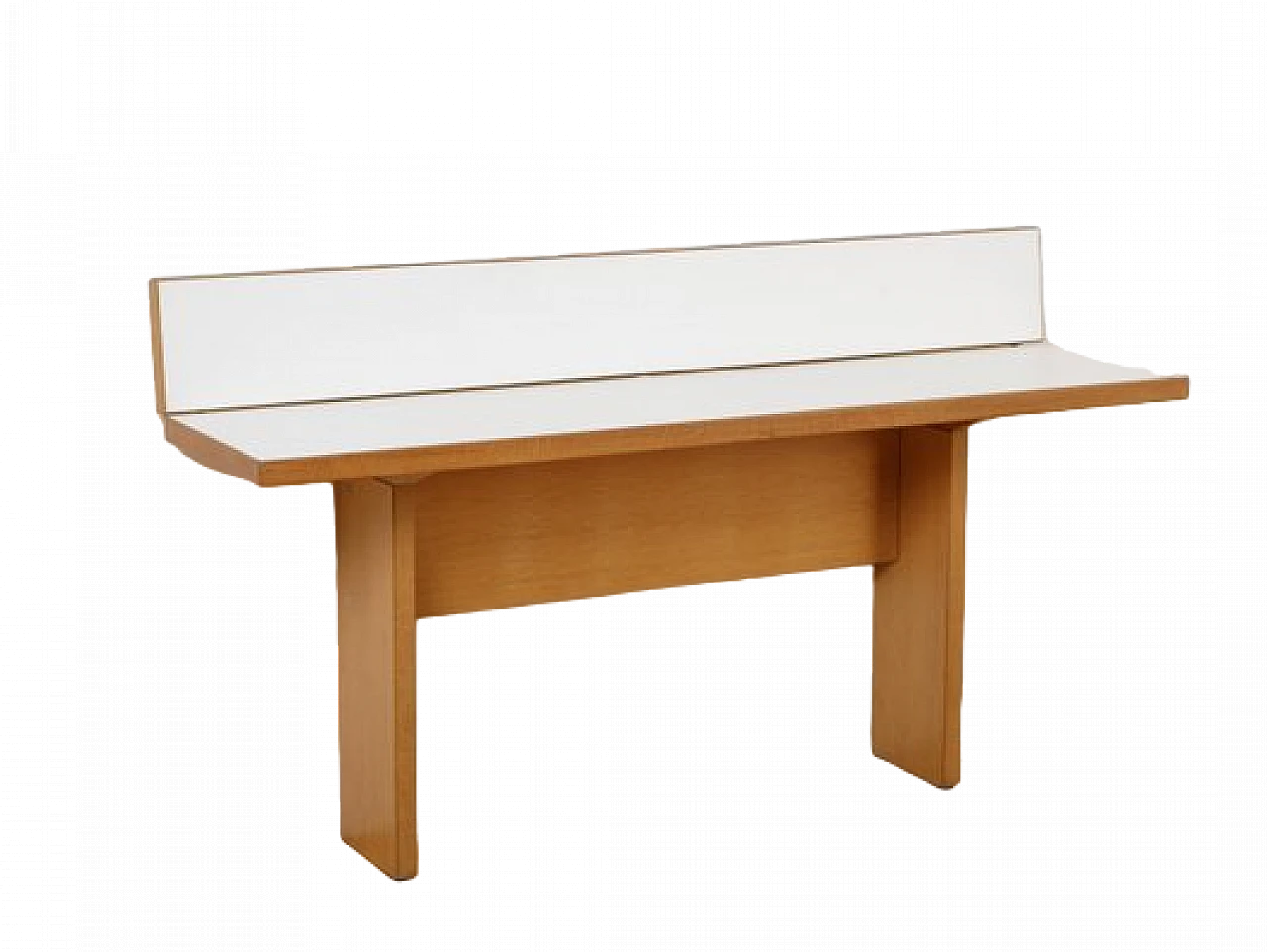 Console table in light wood and white laminate, 1980s 10