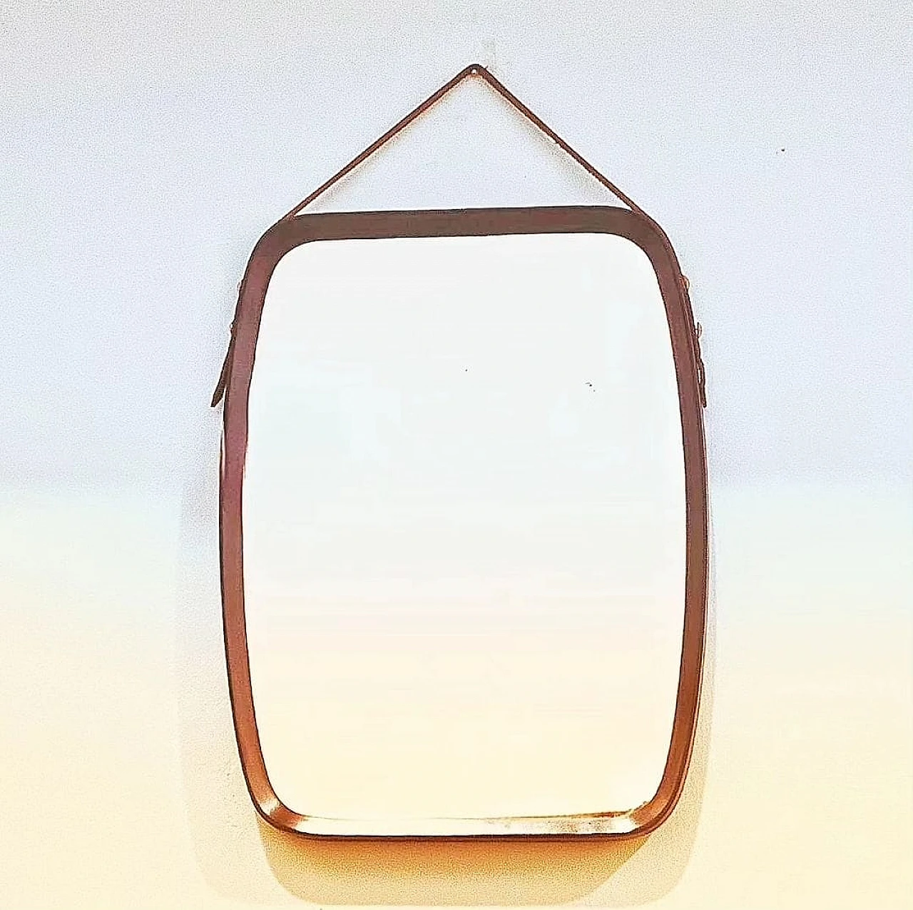 Teak wall mirror by Pedersen & Hansen, 1960s 1