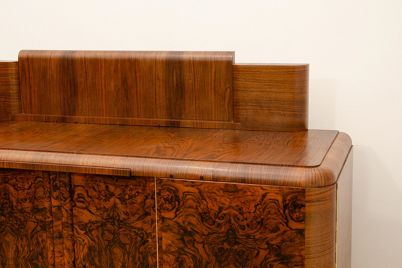 Credenza Art Deco in legno massello impiallacciato in noce, anni '30 7