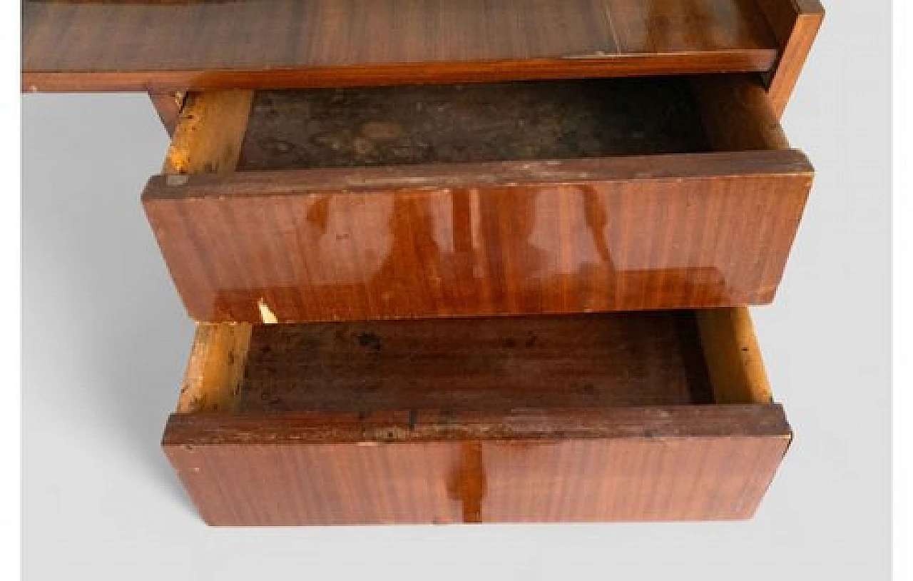 Rosewood and glass desk with drawers & bookcase, 1970s 9