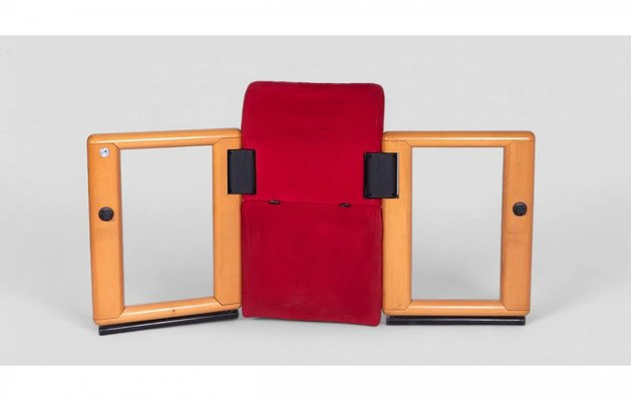 6 Roota armchairs in red by F. Buzzati & E. Rocchi for Deko, 1970s 7