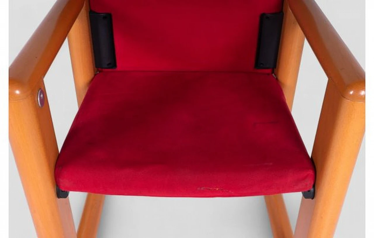 6 Roota armchairs in red by F. Buzzati & E. Rocchi for Deko, 1970s 9