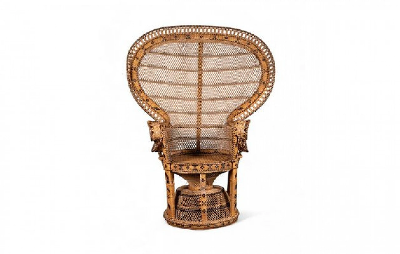 Wicker Peacock armchair, 1970s 1