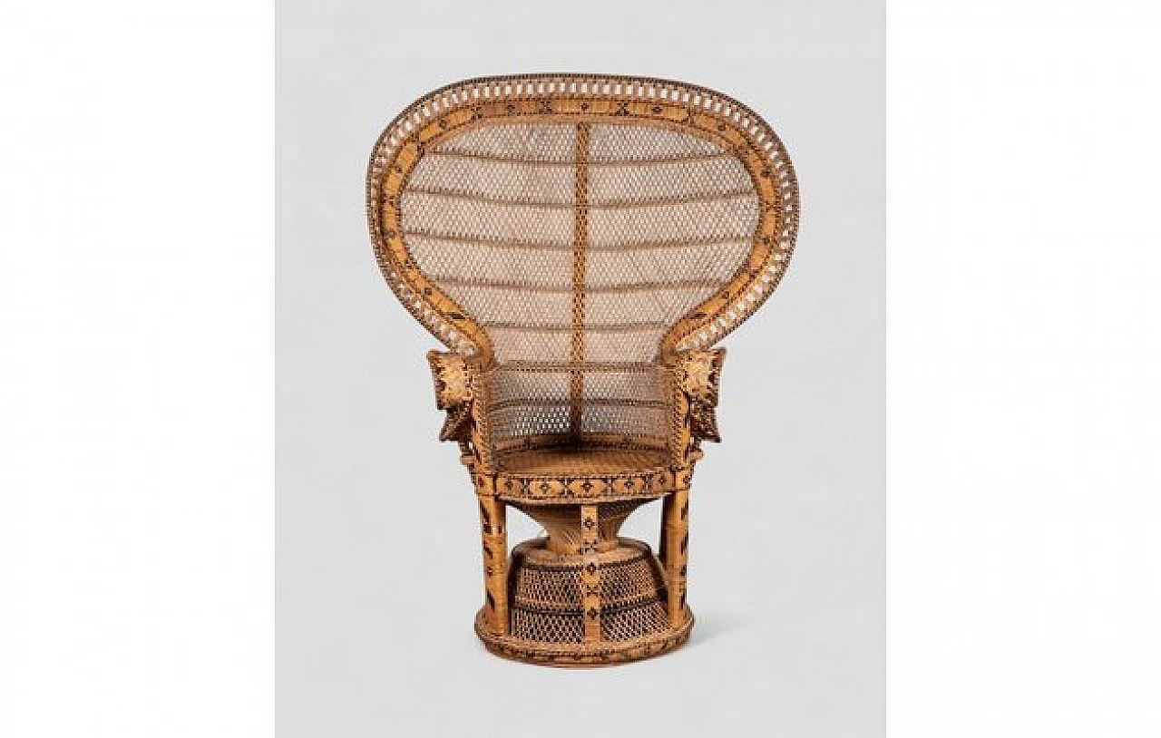 Wicker Peacock armchair, 1970s 2