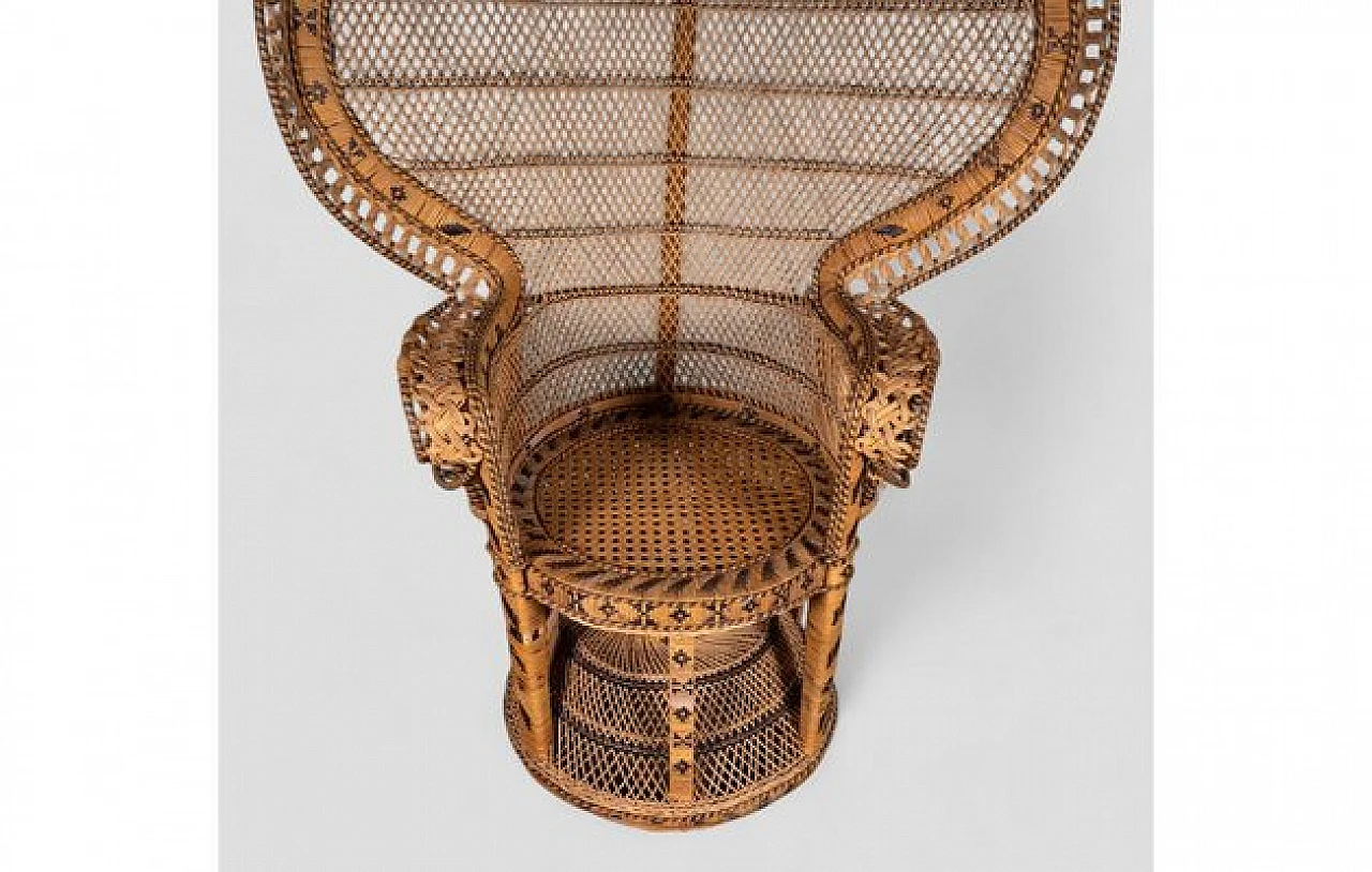 Wicker Peacock armchair, 1970s 6