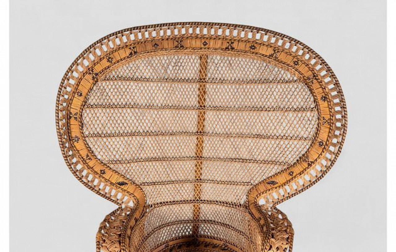 Wicker Peacock armchair, 1970s 7