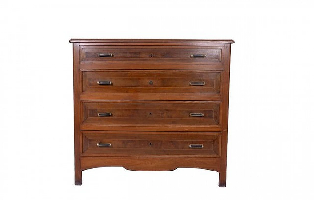 Wooden chest of 4 drawers, 1960s 3