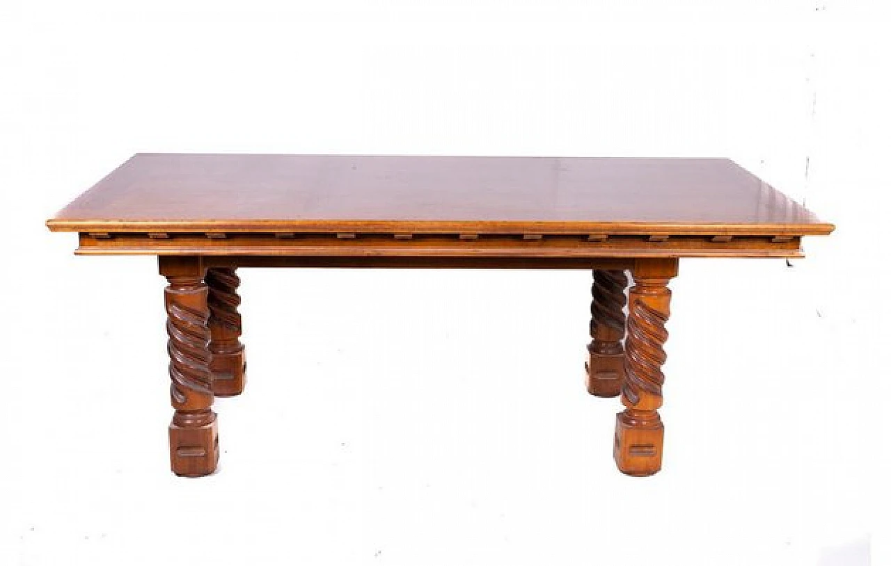 Large brown wooden table, late 20th century 1