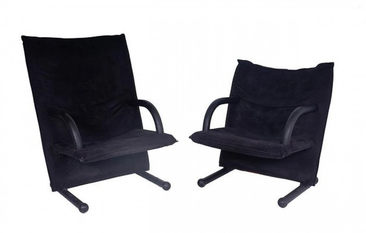 Pair of leather armchairs by Burkhard Vogtherr for Arflex, 1980s 1