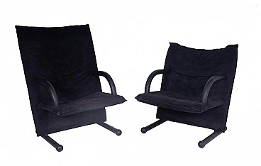 Pair of leather armchairs by Burkhard Vogtherr for Arflex, 1980s