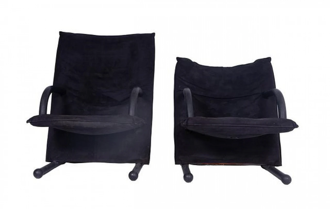 Pair of leather armchairs by Burkhard Vogtherr for Arflex, 1980s 2