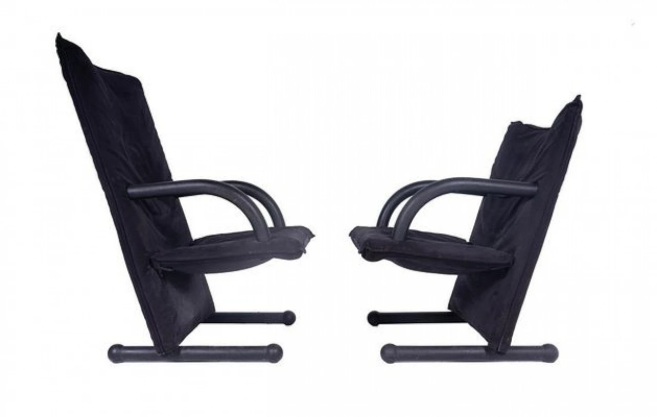 Pair of leather armchairs by Burkhard Vogtherr for Arflex, 1980s 3