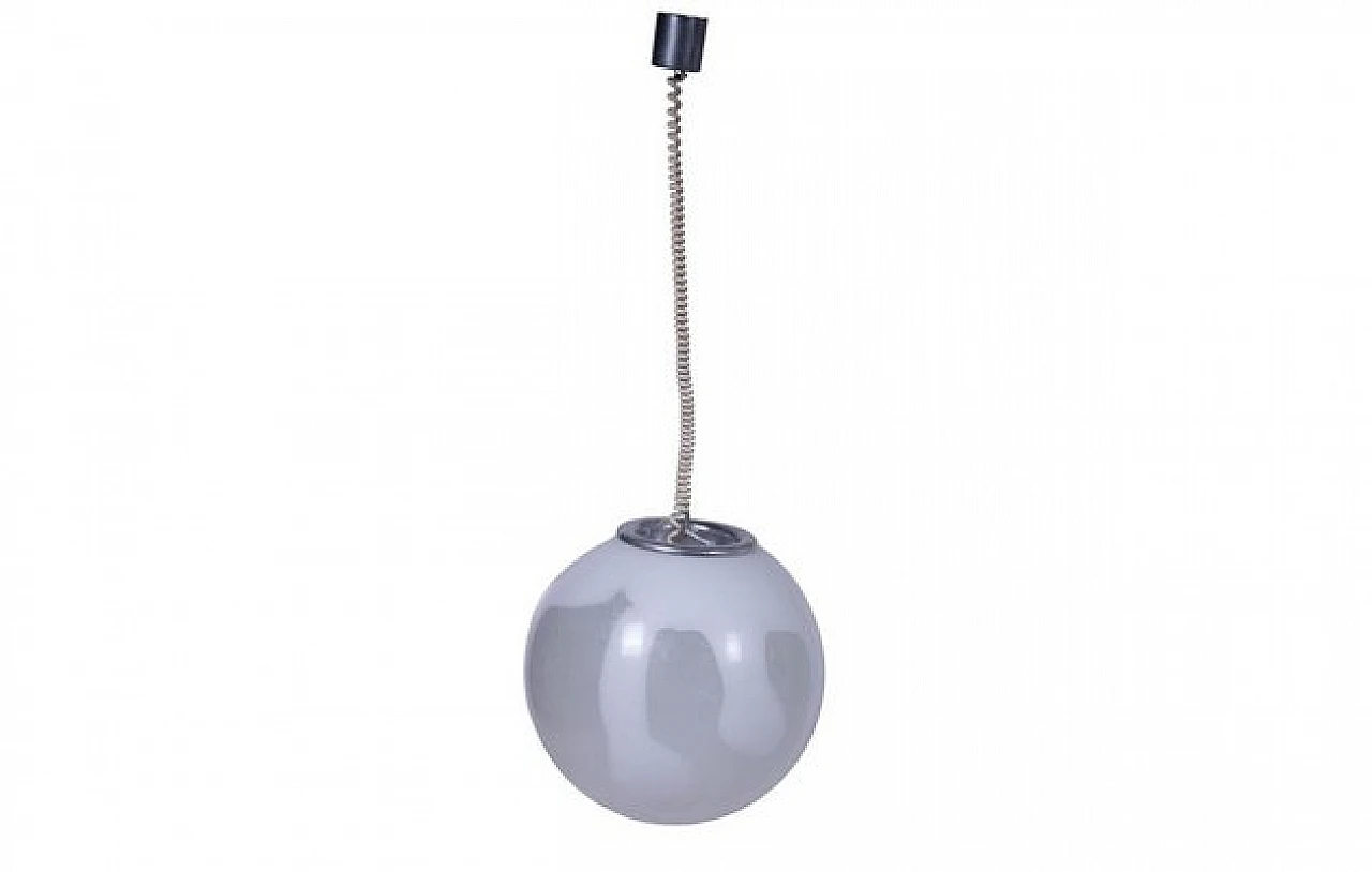 Ceiling lamp in chromed metal & Murano glass sphere, 1990s 1