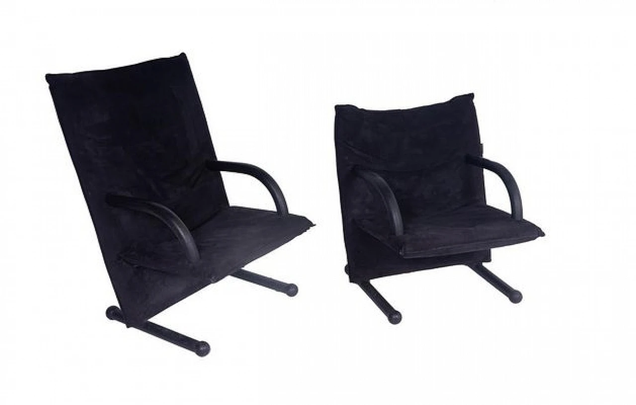 Pair of leather armchairs by Burkhard Vogtherr for Arflex, 1980s 4