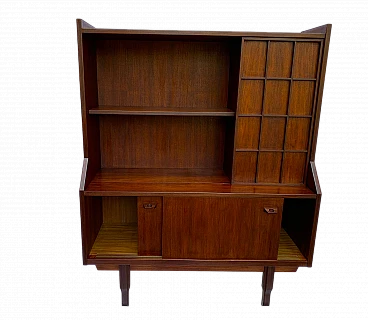 Credenza danese in teak con mobiletto bar, anni '60