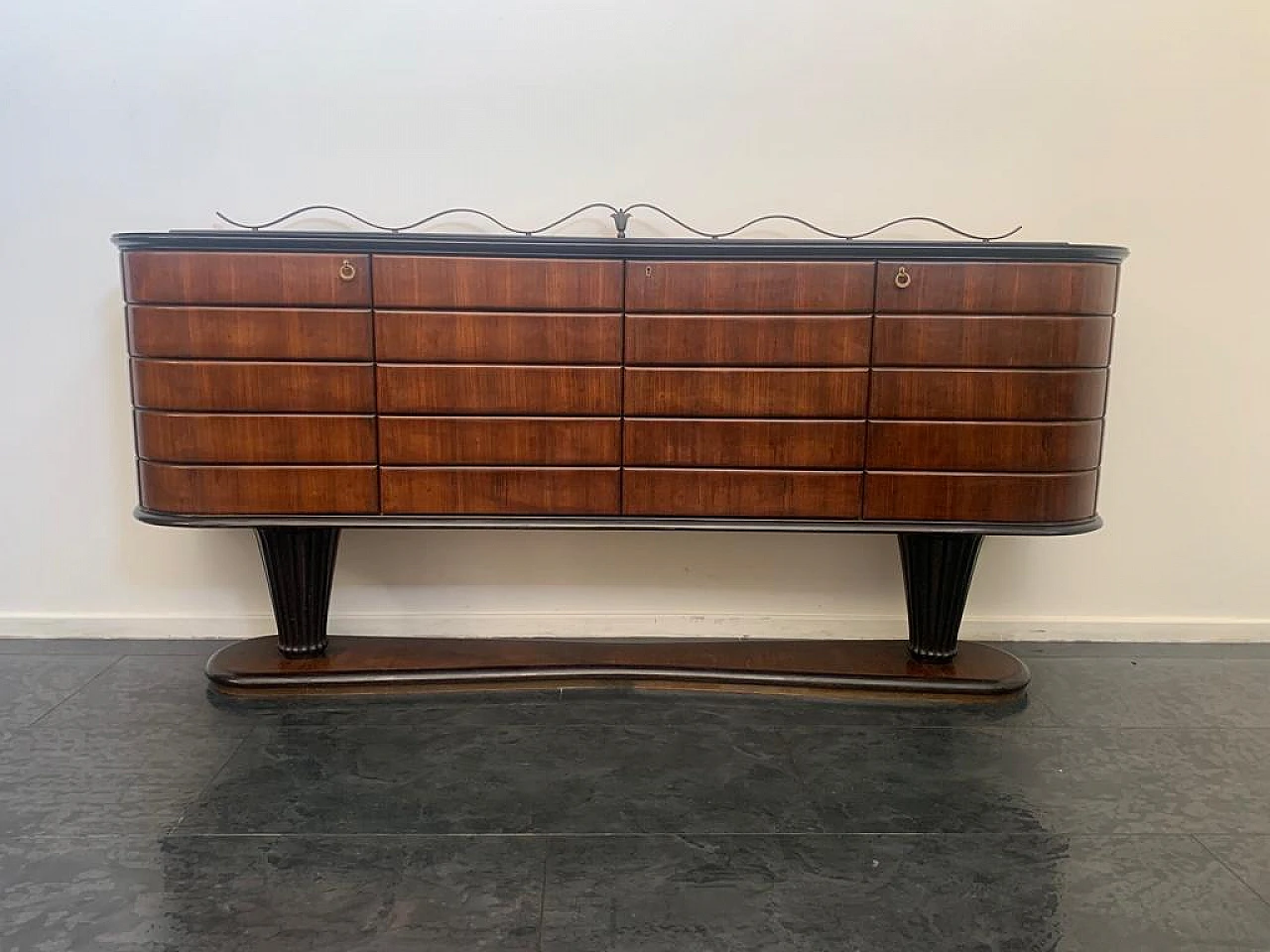 Shaped and rusticated sideboard attributed to Vittorio Dassi, 1950s 1