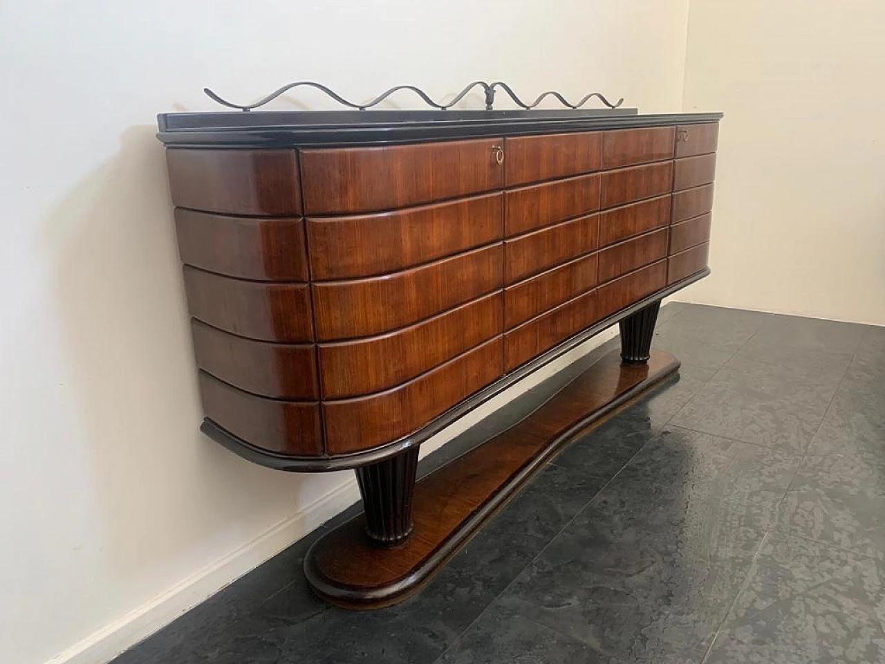 Shaped and rusticated sideboard attributed to Vittorio Dassi, 1950s 4