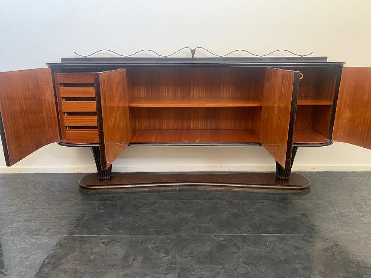 Shaped and rusticated sideboard attributed to Vittorio Dassi, 1950s 12