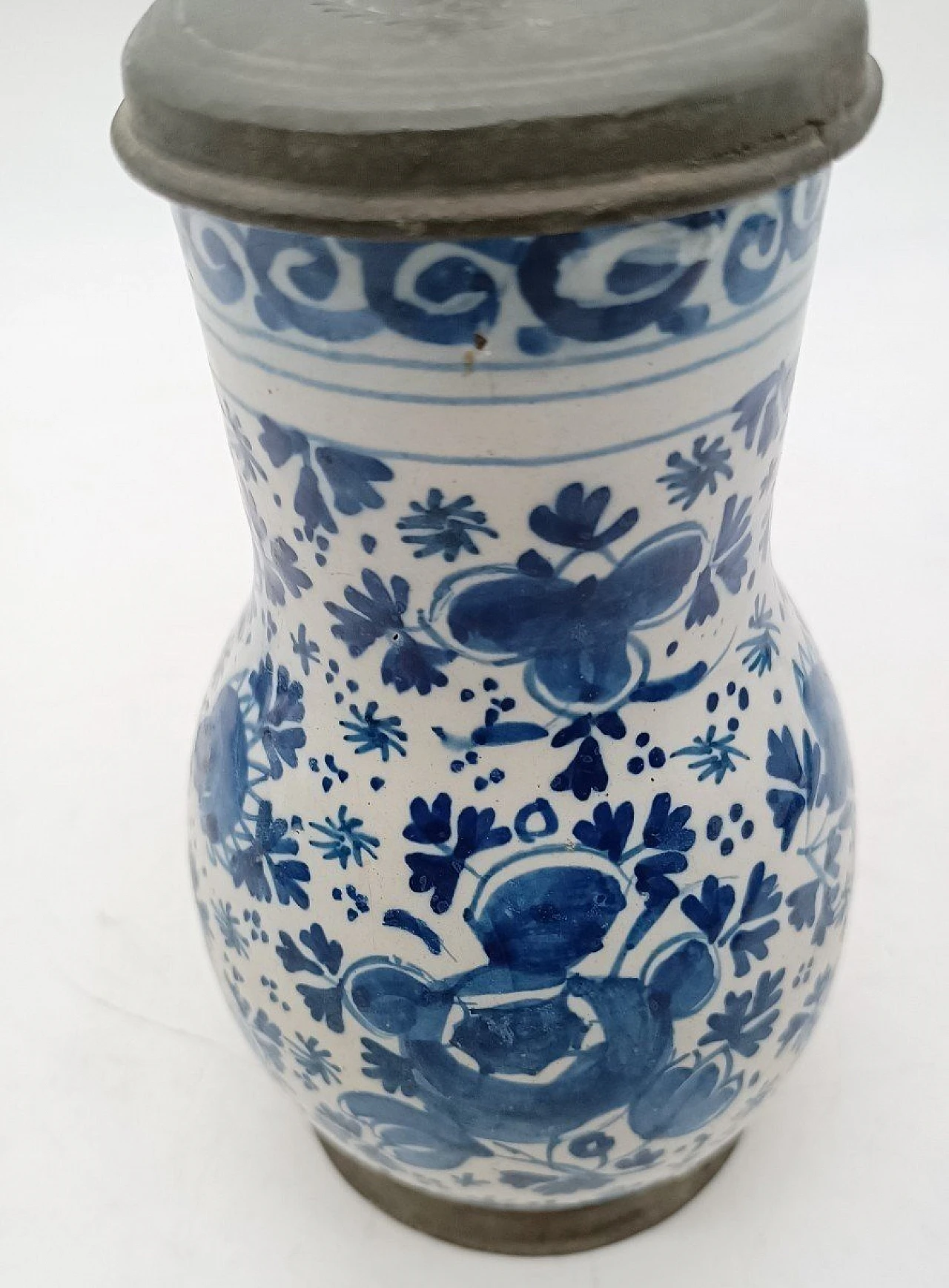 Blue and white Delft ceramic beer mug, 1733 5