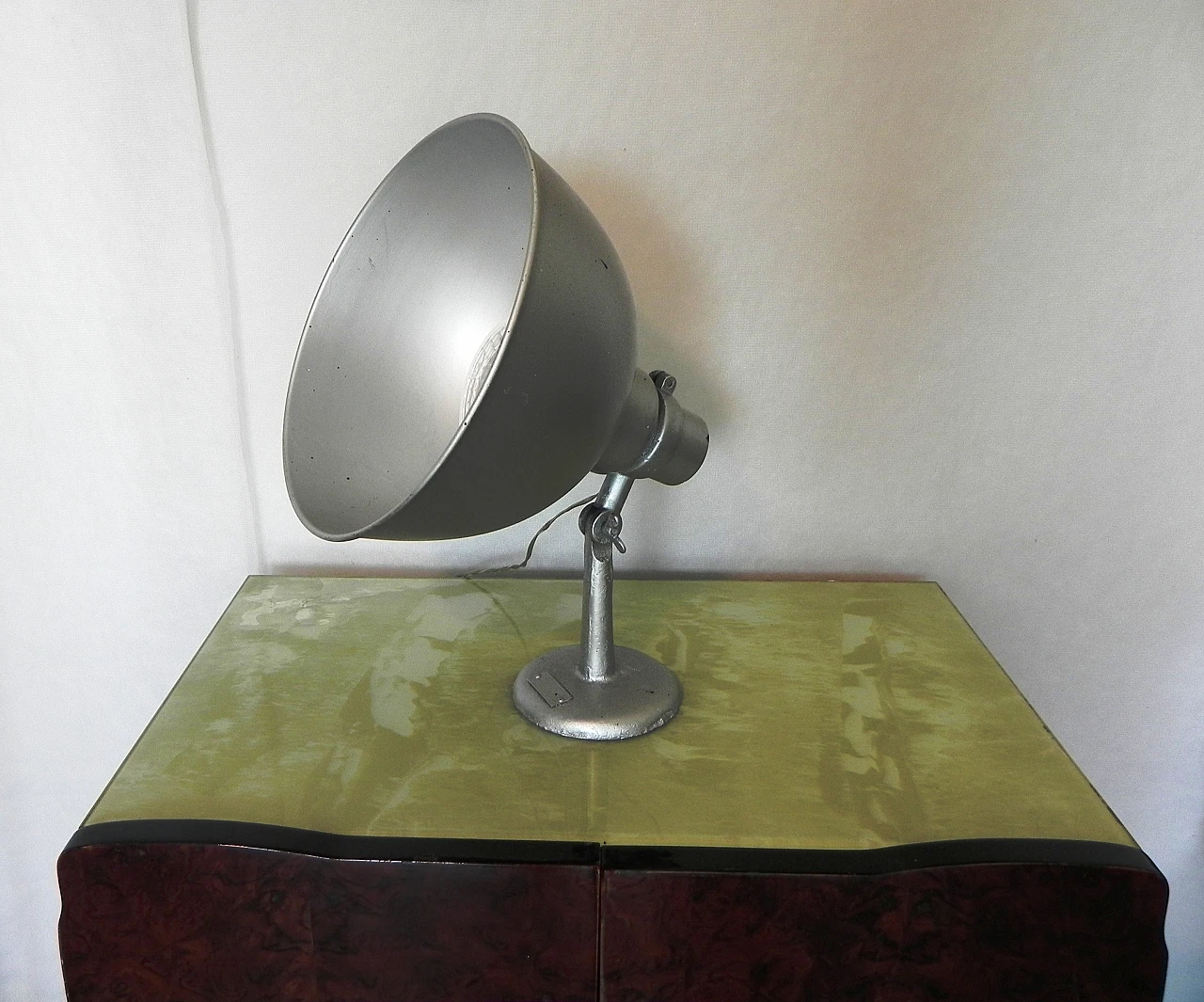 Industrial aluminium and cast iron spotlight, 1950s 9