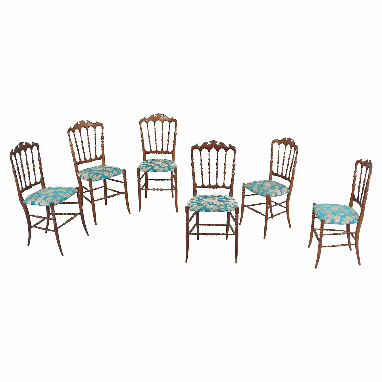 6 Chiavari chairs attributed to Descalzi for F.lli Levaggi, 1950s 1