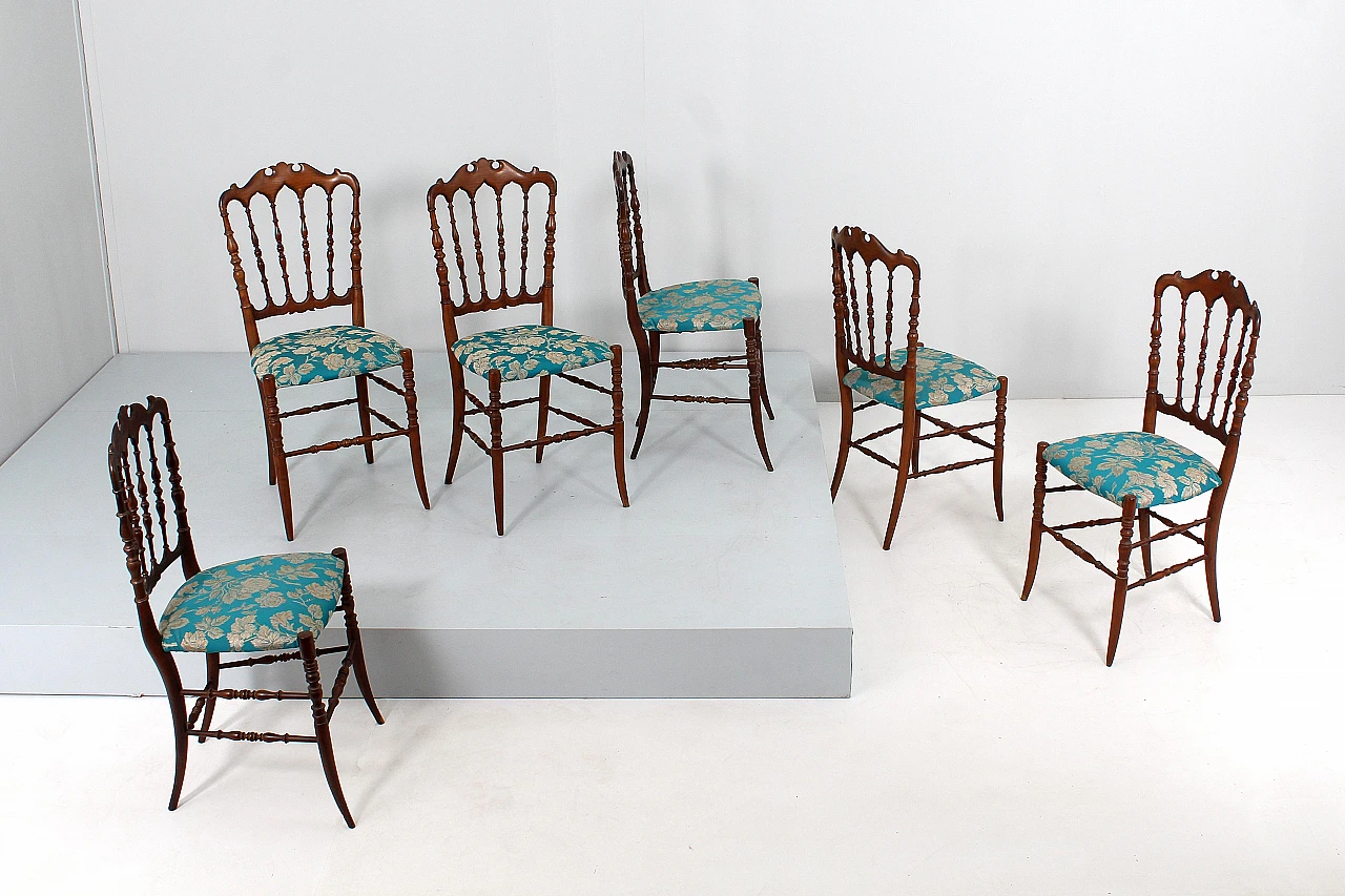 6 Chiavari chairs attributed to Descalzi for F.lli Levaggi, 1950s 3