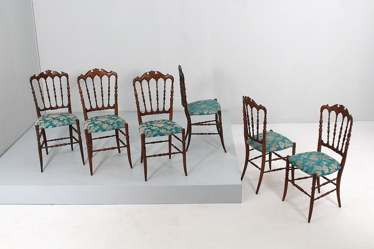 6 Chiavari chairs attributed to Descalzi for F.lli Levaggi, 1950s 4