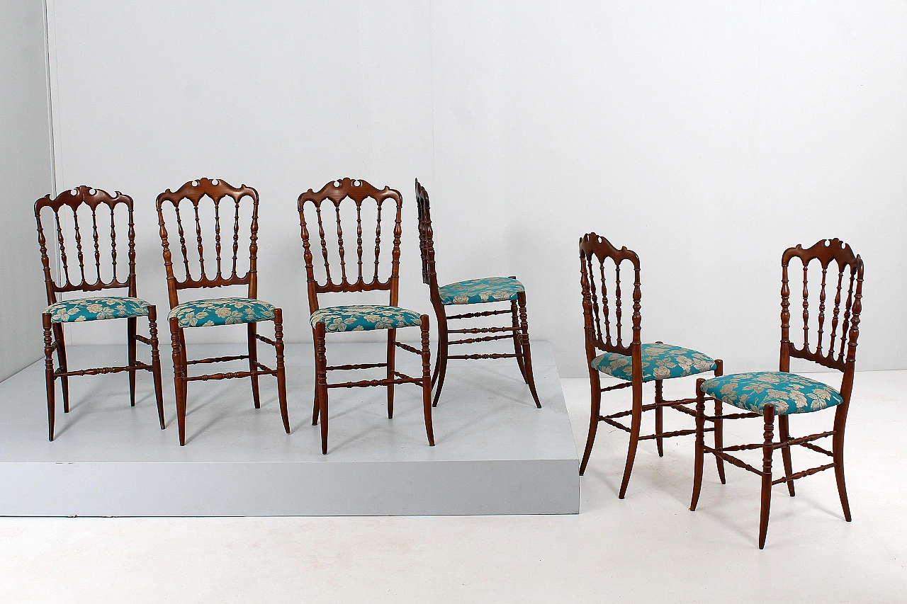 6 Chiavari chairs attributed to Descalzi for F.lli Levaggi, 1950s 5