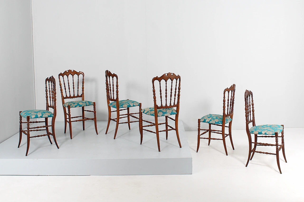 6 Chiavari chairs attributed to Descalzi for F.lli Levaggi, 1950s 6