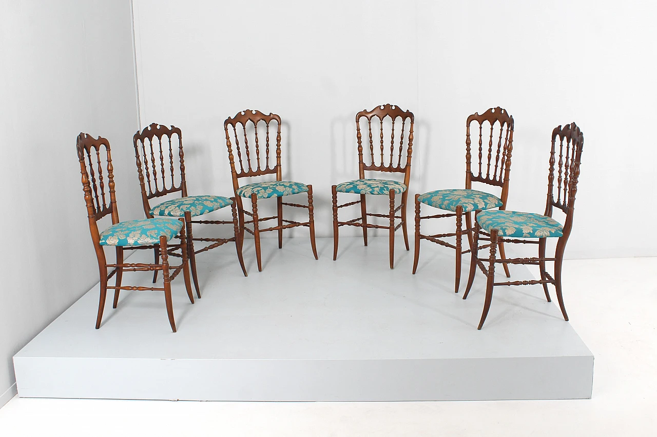 6 Chiavari chairs attributed to Descalzi for F.lli Levaggi, 1950s 7