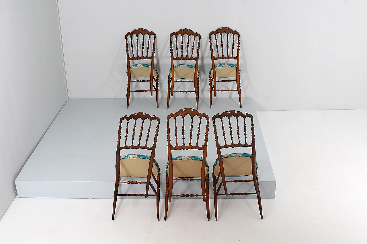 6 Chiavari chairs attributed to Descalzi for F.lli Levaggi, 1950s 8