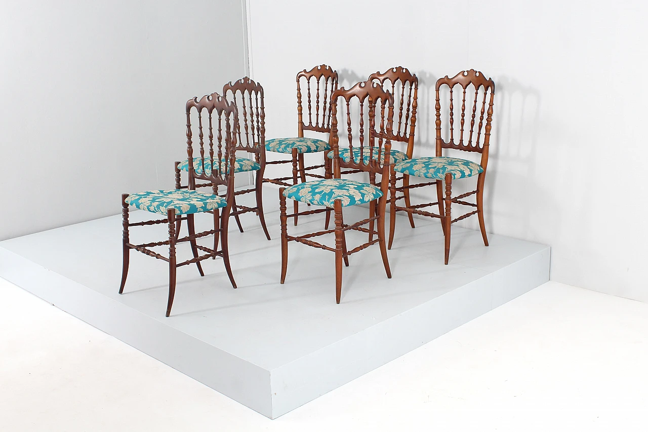 6 Chiavari chairs attributed to Descalzi for F.lli Levaggi, 1950s 9