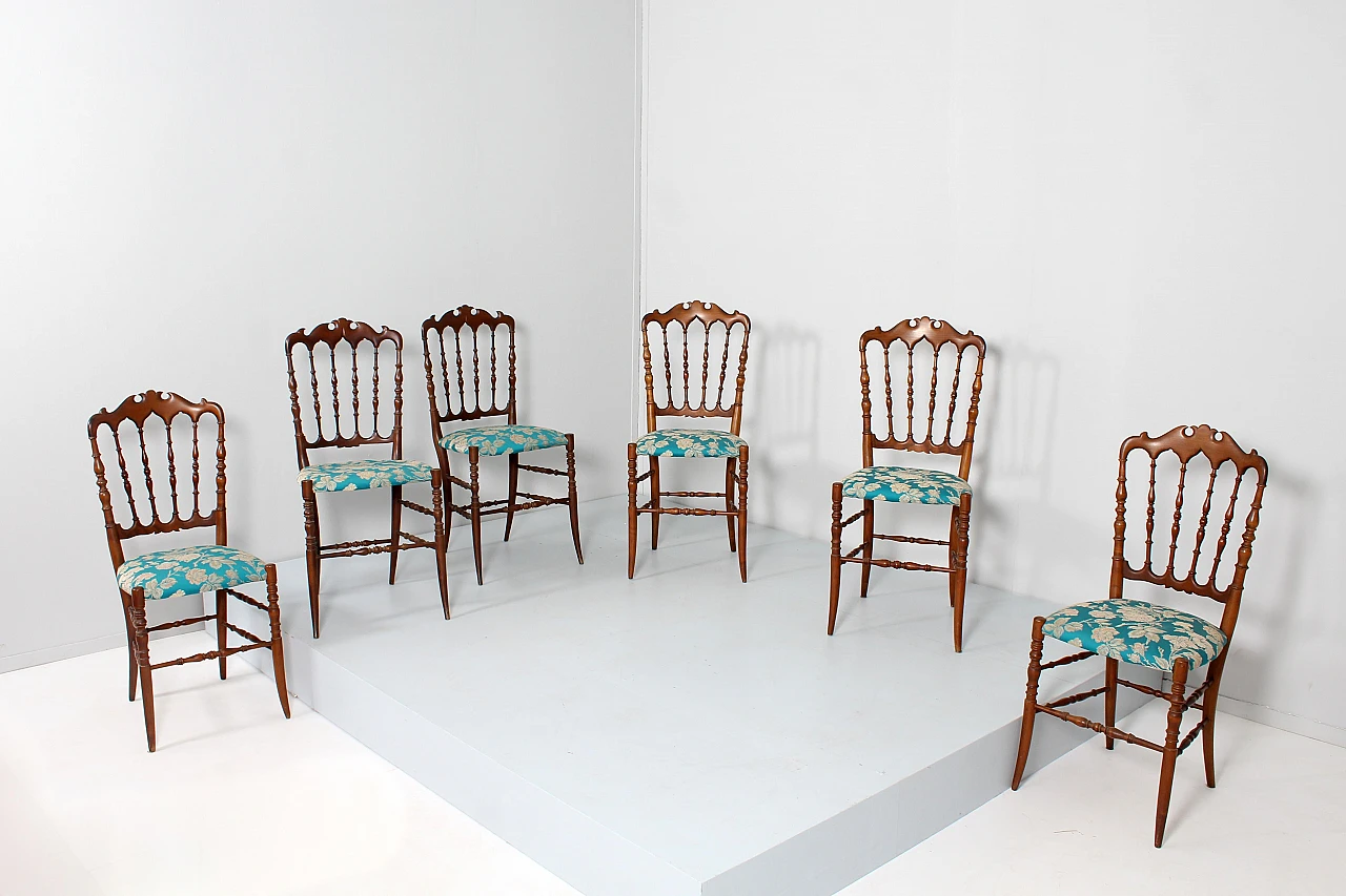 6 Chiavari chairs attributed to Descalzi for F.lli Levaggi, 1950s 10