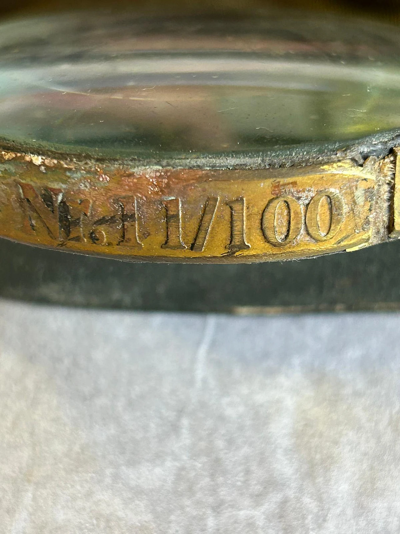 Coppia di lenti in vetro e bronzo di Tiffany, anni '30 3