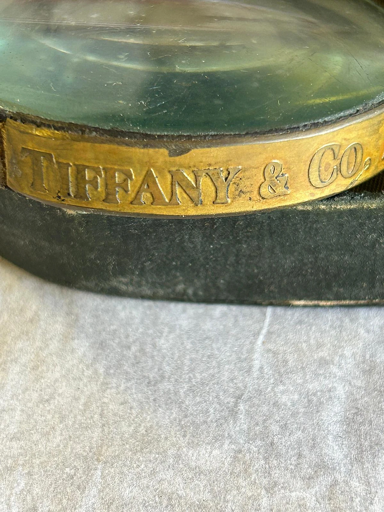 Coppia di lenti in vetro e bronzo di Tiffany, anni '30 8